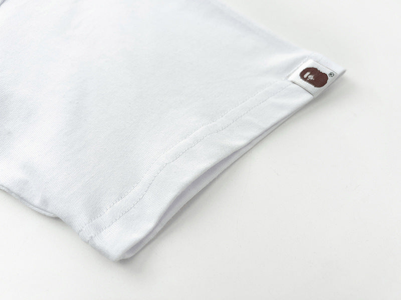 BAPE Blue Stroke Camo Big Ape Head Men's T-Shirt - White
