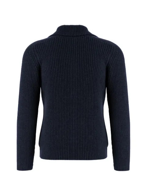 Tagliatore ribbed-knit zip-up sweater