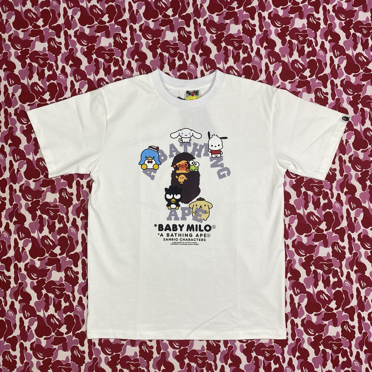 BAPE Baby Milo X Hello Kitty Graphic Tee Loose Unisex Couple T-Shirt