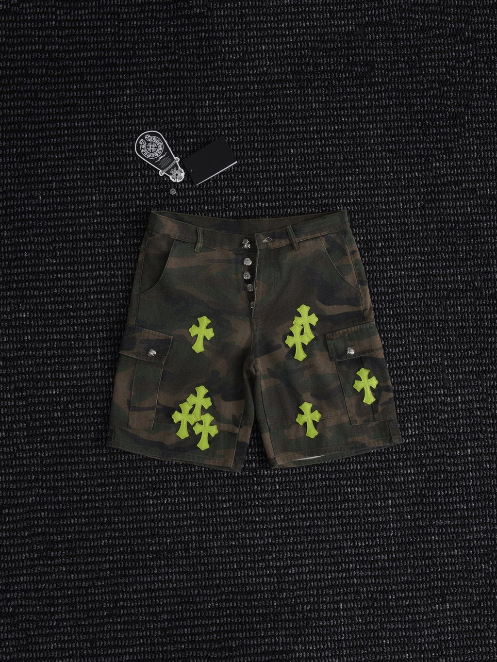 Chrome Hearts Camo Cross Patch Cargo Shorts