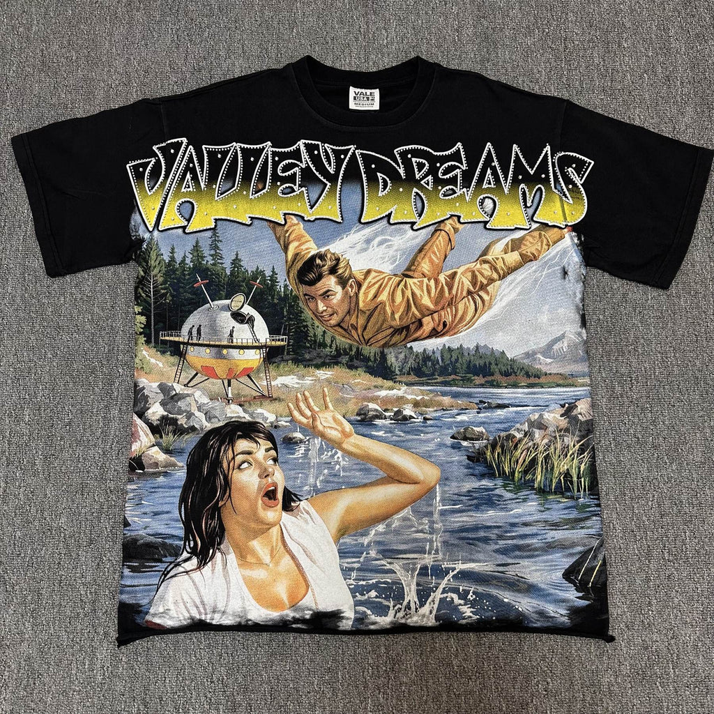 Valley Dreams Washed Graphic Short-Sleeve T-Shirt
