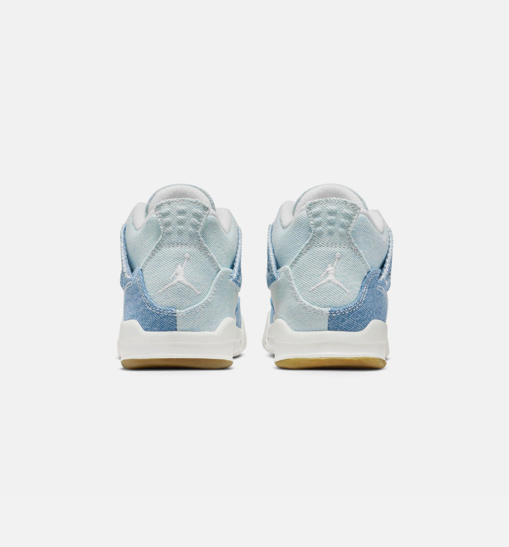 Air Jordan 4 Retro "Worn Blue" Little Kids' Shoe – Sail/Worn Blue/Metallic Gold